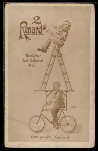 AK Two Renards, Komischer Rad-Balance-Akt, Akrobatik