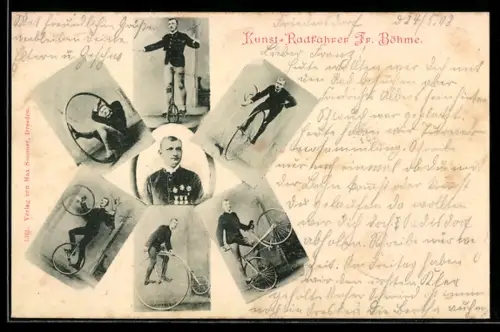 AK Kunst-Radfahrer Fr. Böhme, Radsport-Akrobat