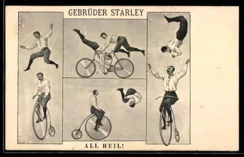 AK Gebrüder Starley, Radsport-Akrobaten