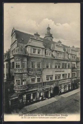 AK Leipzig, Fürstenhaus in der Grimmaischen Strasse aus der Vogelschau