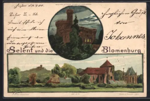Künstler-AK Carl Biese: Selent und die Blomenburg, Schloss Blomenburg