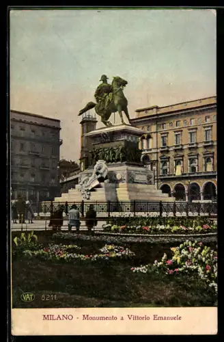 AK Milano, Monumento a Vittorio Emanuele