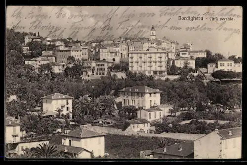 AK Bordighera, Città vecchia e panorama delle case storiche