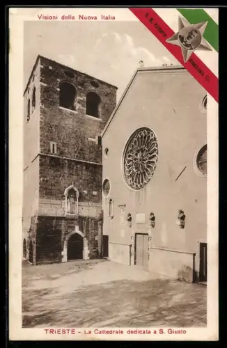 AK Trieste, La Cattedrale dedicata a S. Giusto, Vittorio Emanuele III.