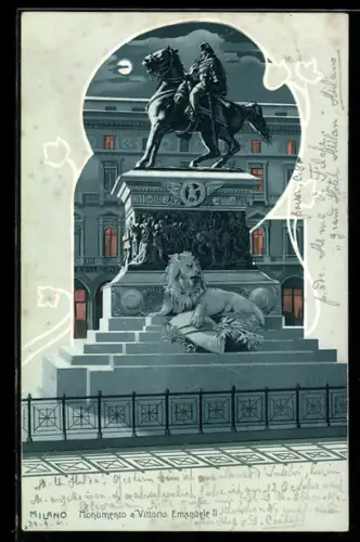 Mondschein-Lithographie Milano, Monumento a Vittorio Emanuele II