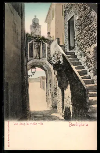 AK Bordighera, Vista nella città vecchia