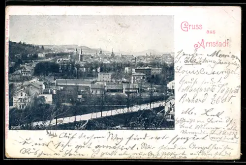 AK Arnstadt, Teilansicht mit Strassenpartie