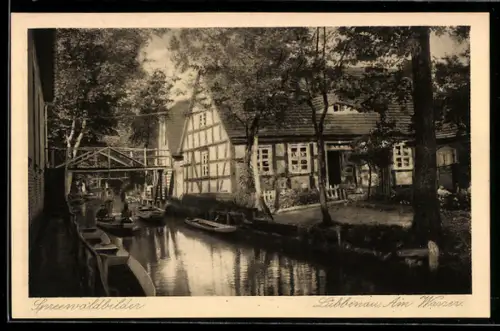 AK Lübbenau /Spreew., Partie am Graben