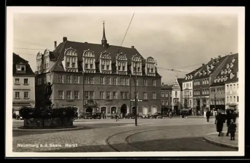 AK Naumburg, Strassenpartie am Markt