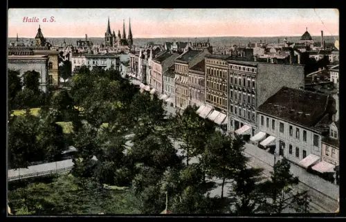 AK Halle / Saale, Teilansicht