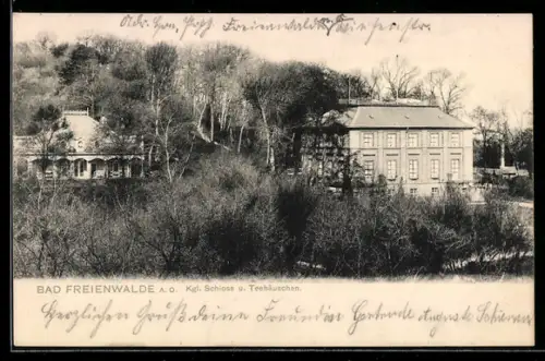 AK Bad Freienwalde a. O., Kgl. Schloss, Teehäuschen