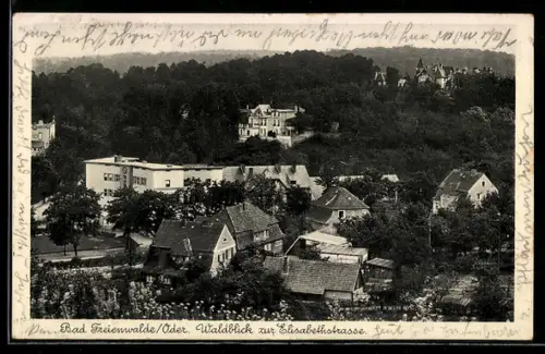AK Bad Freienwalde (Oder), Waldblick zur Elisabethstrasse