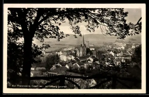 AK Bad Freienwalde, Ortsansicht vom Schlossberg gesehen