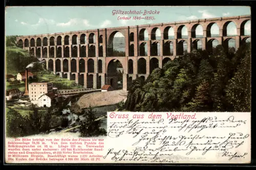 AK Jössnitz, Blick zur Göltzschtalbrücke