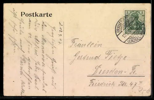 AK Frauenstein / Erzgeb., Schloss mit Ruine