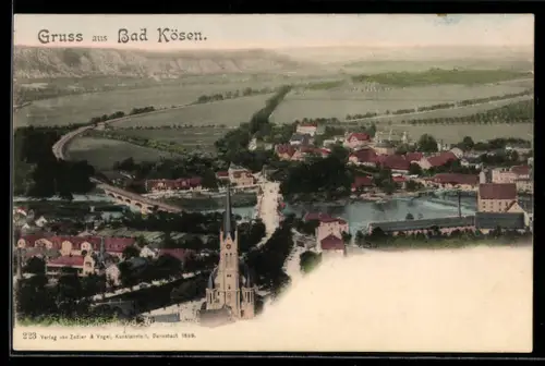 AK Bad Kösen, Teilansicht mit Kirche