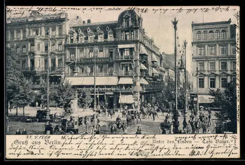 AK Berlin, Cafe Bauer Unter den Linden