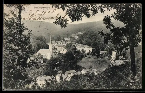 AK Schlangenbad, Teilansicht mit Kirche