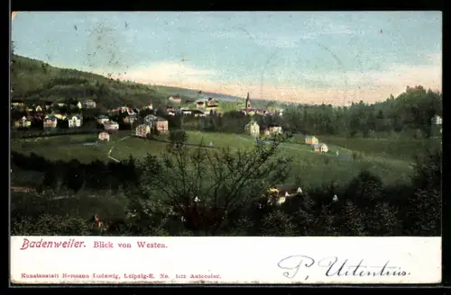 AK Badenweiler, Ansicht des Ortes von Westen