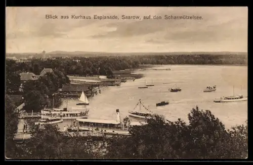 AK Saarow, Blick aus Kurhaus Esplanade auf den Scharmützelsee