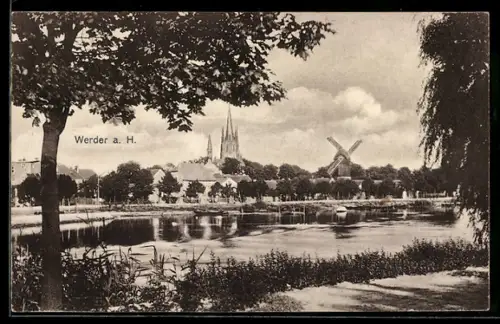 AK Werder a. H., Ortspanorama