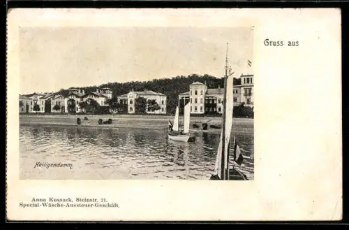 AK Heiligendamm, Uferpartie mit Booten