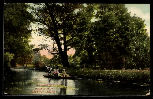 AK Lübbenau /Spreewald, Partie beim Gasthof Eiche