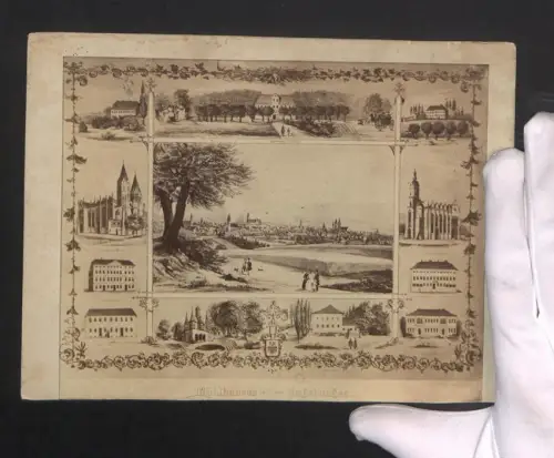 Fotografie Ansicht Mühlhausen i. Th., Schauspielhaus, Untermarktskirche, Gymnasium, Das weisse Haus, Ortspanorama