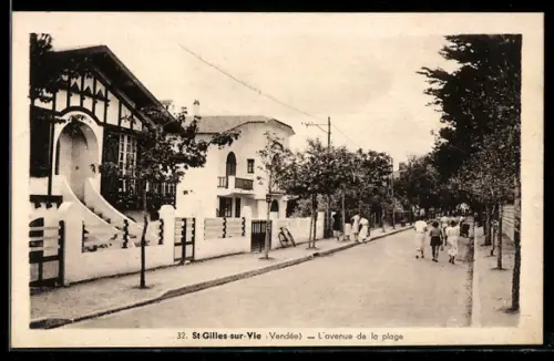 AK Saint-Gilles-sur-Vie /Vendée, L`avenue de la plage