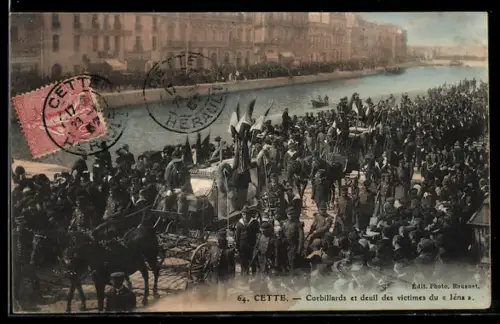AK Cette, Corbillards et deuil des victimes du léna