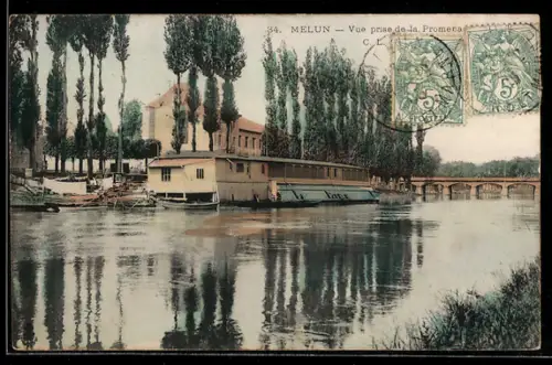 AK Melun, Vue prise de la Promenade