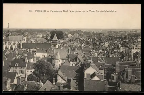 AK Troyes, Panorama Sud, Vue prise de la Tour Sainte-Madeleine