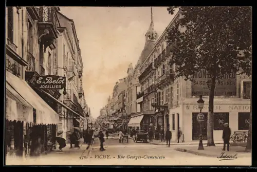 AK Vichy, Rue Georges-Clemenceau, E. Belot Joaillier