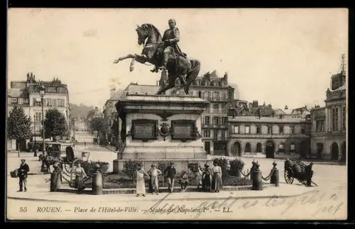 AK Rouen, Place de l`Hôtel-de-Ville