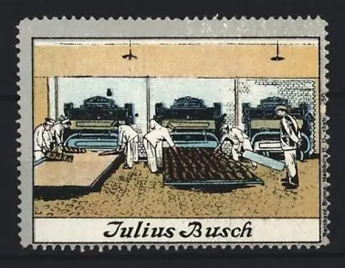 Reklamemarke Julius Busch, Grossbäckerei mit Broten