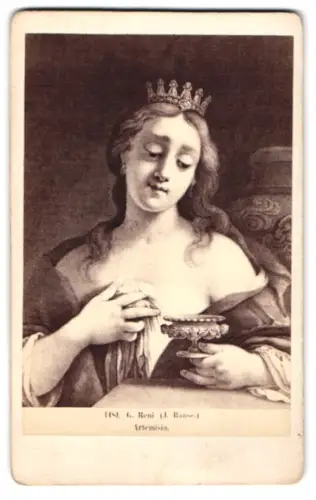 Fotografie unbekannter Fotograf und Ort, Porträt einer gekrönten Frau, nach einem Gemälde