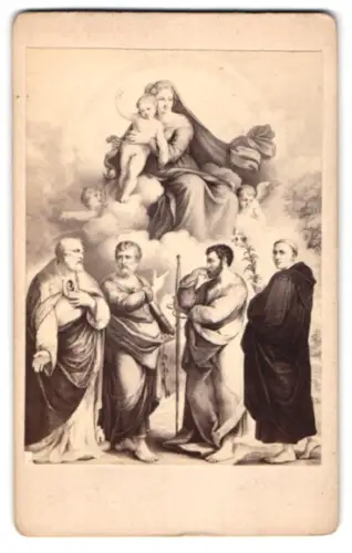 Fotografie unbekannter Fotograf und Ort, Madonna, nach einem Gemälde von Ramenghi