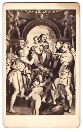 Fotografie unbekannter Fotograf und Ort, Madonna mit Kind und Heiligen, nach einem Gemälde von Correggio
