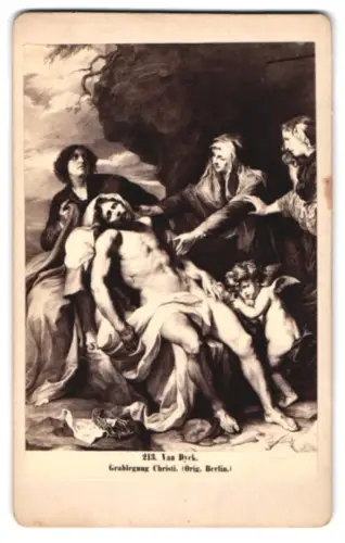 Fotografie unbekannter Fotograf und Ort, Darstellung der Grablegung Christi, nach einem Gemälde v. A. v. Dyck