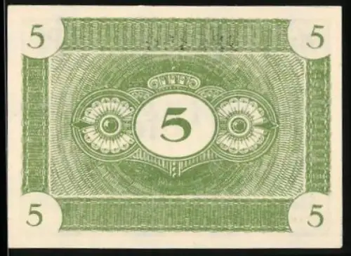 Notgeld Stadtlengsfeld 1917, 5 Pfennig, grünes Ornamentdesign