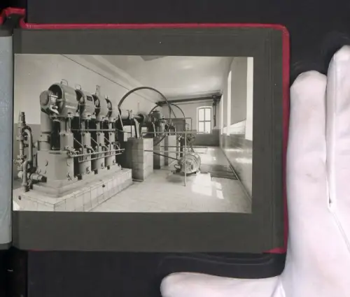 Fotoalbum mit 20 Fotografien, Ansicht Übersee am Chiemsee, Einweihung des Pumpwerkes Uebersee 1953, Maschinen Pumpe