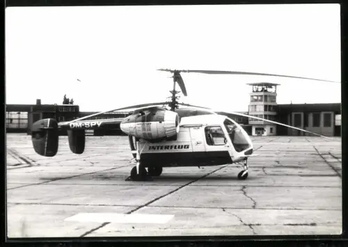 Fotografie Flughafen Leipzig-Mockau, Hubschrauber - Helikopter Kamow Ka-26 der Volkspolizei, Kennung Interflug DM-SPY