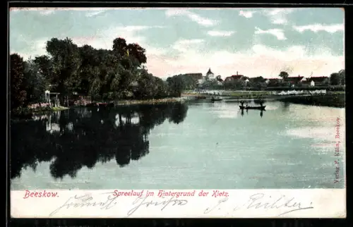 AK Beeskow, Spreelauf, Im Hintergrund der Kietz