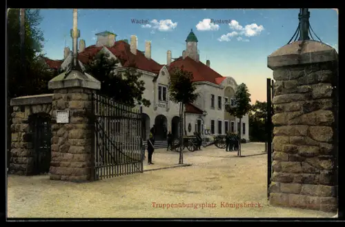 AK Königsbrück, Truppenübungsplatz, Neues Lager, Wache, Postamt