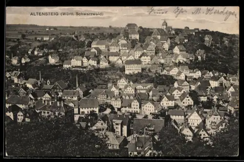AK Altensteig /Württ. Schwarzwald, Teilansicht mit Kirche