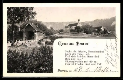 AK Beuron, Ortsansicht, Vers