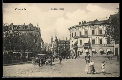 AK Elberfeld, Strasse Döppersberg mit Hotel Kaiserhof