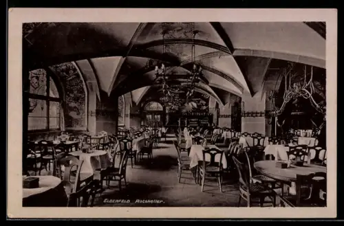 AK Elberfeld, Gasthaus Ratskeller, Innenansicht