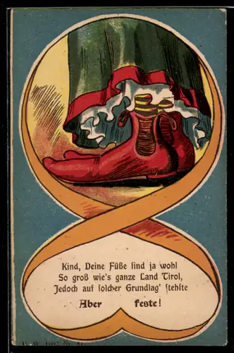 AK Schuhe von Frau mit grossen Füssen