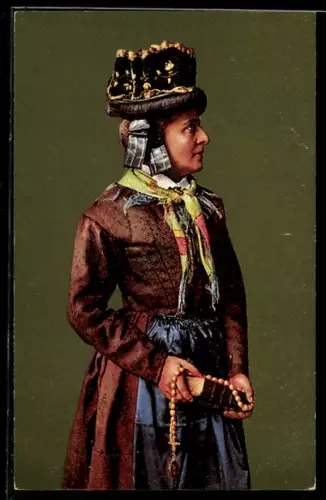 AK Frauentracht aus dem Goms, Kt. Wallis